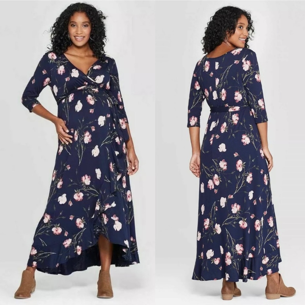 Isabel Maternity Wrap Maxi Dress size S M or XL